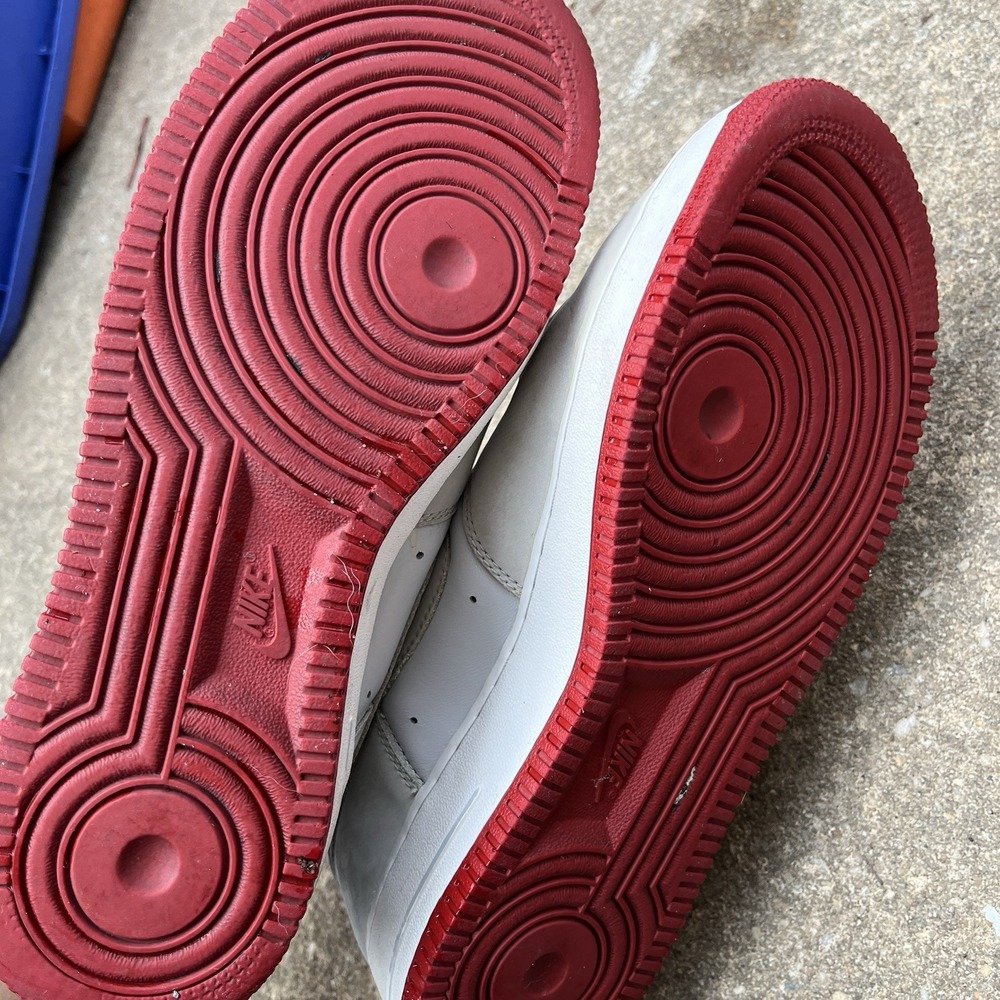 Nike Air Force 1 Sneakers Men's 8 Grey Varsity Red Y2K Low Top Basketball Shoes - Picture 6 of 16
